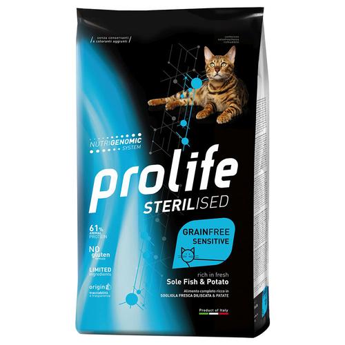 3 x 7 kg Cat Prolife GF Sterilized Sole Fish&Potato Katzenfutter trocken