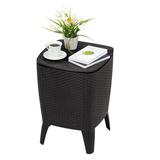 Inval Capri 30.8 Qt. Beverage Cooler Table in Brown | 22.8 H x 16.33 W x 16.33 D in | Wayfair 492-WEN