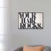The Twillery Co.® 'Your Hair Rocks' Textual Art on Canvas Canvas, Cotton in Black/Gray/White | 18" H x 26" W x 1.5" D | Wayfair