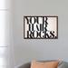 The Twillery Co.® 'Your Hair Rocks' Textual Art on Canvas in Black/Gray/White | 18" H x 26" W x 1.5" D | Wayfair 51968047DDFE4CC98B4725D03F3F8BA3