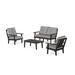 POLYWOOD® Prairie 4-Piece Deep Seating Set w/ Loveseat Metal in Black | Outdoor Furniture | Wayfair PWS2144-2-BL145980