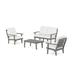 POLYWOOD® Mission 4 Piece Sofa Seating Group w/ Cushions Plastic in Gray | Outdoor Furniture | Wayfair PWS2134-2-GY152939