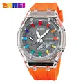 SKMEI-Montre étanche pour homme compte à rebours chronomètre lumière LED montre-bracelet 5