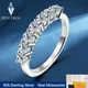 Hutros-Bague Moissanite en Argent S925 pour Femme Bague en Diamant Kling de 3mm 7 Pierres