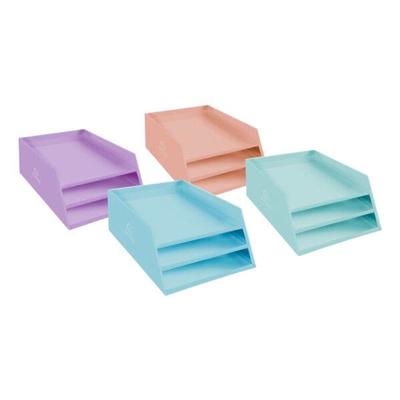 EXACOMPTA 4er-Pack Briefablage mit 3 Ebenen »Aquarel« A4+ mehrfarbig, 29x19x35 cm