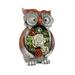 Garden Statue Owl Figurines,Solar Powered Resin Animal Sculpture with 5 Led Lights for Patio,Lawn, Garden Decor - Bronze