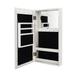 Simple PVC Wood Grain Coating Photo Storage Damp-proof Jewelry Mirror Cabinet White - (11.81 x 3.54 x 23.62)"