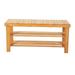90cm Strip Pattern 3 Tiers Bamboo Stool Shoe Rack Wood Color - 35.43 x 11.02 x 17.72
