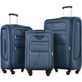Softside Luggage Expandable 3 Piece Set Suitcase Upright Spinner Softshell Lightweight Luggage Travel Set(22"26"30"), Red