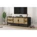 Rattan TV Stand for TVs up to 65", Farmhouse Style Media Console Table, TV Cabinet with Adjustable Shelves