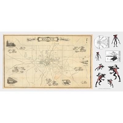 Stranger Things Dry Erase Hawkins Map Peel And Stick Giant Wall Decal by RoomMates