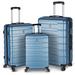 3 Piece Luggage Suitcase Hardside Spinner Luggage Sets 20"/24"/28", Cyan