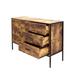 Industrial Style 6 Drawer Double Dresser,Rustic Brown Wood Storage Dresser Clothes Organizer with Sturdy Steel Frame