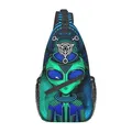 UFO coole Alien und Dreieck in Lotus Cross body Rucksack für Unisex junge Erwachsene Wandern