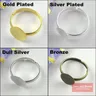 40 stücke 10mm Pad Diy Silber Gold Bonze Nikel Ring Basis Anillo Einstellbare Ringrohlinge Kleber
