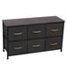 3-Tier Wide Drawer Dresser, Storage Unit with 6 Easy Pull Fabric Drawers and Metal Frame, Wooden Tabletop for Closets, Nursery,