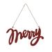 Merry Wooden Hanging Christmas Wall Signs - 11"- Set of 6