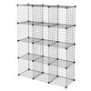 12-Cube Organizer Cube Storage Shelves Wire Cube Storage Metal Grid Shelving Unit Modular Cubbies Organizer Bookcase