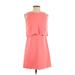 Ann Taylor LOFT Casual Dress - A-Line Crew Neck Sleeveless: Pink Print Dresses - Women's Size 00 Petite