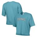 "Champion Aqua Texas Longhorns Vintage Wash Boxy Crop T-shirt pour femme"