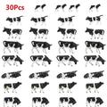 30Pcs Diy Model Railway Animals Model Painted Farm 1:87 Ho Scale Cows Mode