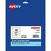 AveryÂ® Permanent Address Labels - 4 x 2 Length - Permanent Adhesive - Rectangle - Inkjet Laser - Matte White Metallic Gold - 10 / Sheet - 100 / Pack - Peel-off Curl R | Bundle of 5 Packs