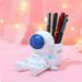 Blue Astronaut Pen Holder Resin LED Cartoon Astronaut Pencil Holder Multi-purpose Pen Holder