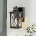 Meluaim Outdoor Wall Light Fixture Dusk to Dawn Sensor Porch Light Outdoor Wall Lantern GFCI Outlet Black Weatherproof 1-Pack