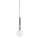 5 Inch Classic Metal Mini Pendant Light Fixture Sleek Brushed Steel Finish- Saltoro Sherpi