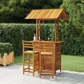 Aibecy 3 Piece Patio Bar Set Solid Wood Acacia