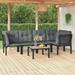 Aibecy 6 Piece Patio Set Black and Gray Poly Rattan