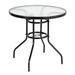 Yesfashion Outdoor Round Dining Table Weather-proof Yard Garden Tempered Glass Table For Outdoors Indoors(80 X 80 X 70cm )