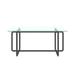 Ucloveria Console Table Tempered Glass Rectangular Porch Table Black Leg Double Tea Table