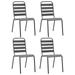 Aibecy Patio Chairs 4 pcs Slatted Design Steel Dark Gray
