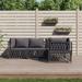 Aibecy 4 Piece Patio Set with Cushions Anthracite Steel