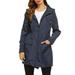 Rumida Women Zipper Hooded Raincoat Waterproof Quick-drying Breathable Windproof Long Coat Women Ladies Girls Raincoat Waterproof Quick-drying Breathable Windproof Zipper Hooded S