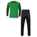 YiZYiF Boys Long Sleeves Padded Goalie Shirt Football Goalkeeper Jersey with Pants Set Soccer Uniform Green 7-8