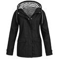 WNG Women Waterproof Rain Raincoat Solid Hooded Jacket Windproof Outdoor Coat Plus Women s Coat