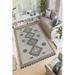 LaModaHome Area Rug Non-Slip - Grey Ethnic Soft Machine Washable Bedroom Rugs Indoor Outdoor Bathroom Mat Kids Child Stain Resistant Living Room Kitchen Carpet 2.7 x 9.9 ft