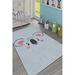 LaModaHome Area Rug Non-Slip - White Bear Soft Machine Washable Bedroom Rugs Indoor Outdoor Bathroom Mat Kids Child Stain Resistant Living Room Kitchen Carpet 2.7 x 5 ft