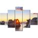 TISHIRON 5PCS Framed Natural Scenery Theme Canvas Wall Art Set 50 x24 Ocean Tan Rock Wall Canvas Art Decor