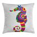 Animal Decor Throw Pillow Cushion Cover Graphic of Funny Several Colored Seahorse Fauna Bony Fish Retro Maritime Object Decorative Square Accent Pillow Case 20 X 20 Inches Multi by Ambesonne