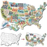 RV State Sticker Travel Map of the United States | 50 States Stickers of US