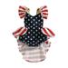 Nituyy Infant Baby Girl 4th of July Outfit Ruffled American Flag Romper Bodysuit Dress Fourth of July Jumpsuit Baby Clothes