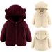 APEXFWDT Toddler Baby Bear Ears Shape Sweatshirt Fleece Warm Hoodies Clothes Toddler Zip-up Fuzzy Jacket Sweatshirt Outwear For Baby Boys Girl