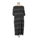 Onyx Nite Casual Dress - Midi: Black Chevron Dresses - Women's Size 1X