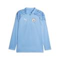 T-Shirt PUMA "Manchester City Fußball-Trainings-Top mit Viertelreißverschluss" Gr. XXL, blau (team light blue lake) Herren Shirts Langarm