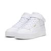 Sneaker PUMA "Carina Street Mid Sneakers Damen", Gr. 39, weiß (weiß gold), Obermaterial: Kuhleder, Synthetik; Futter: Textil; Innensohle: Textil; Laufsohle: Gummi, Schuhe
