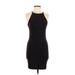 Forever 21 Casual Dress - Bodycon Crew Neck Sleeveless: Black Print Dresses - Women's Size Medium