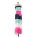 Miss Avenue Casual Dress - Maxi: Pink Stripes Dresses - Women's Size Small